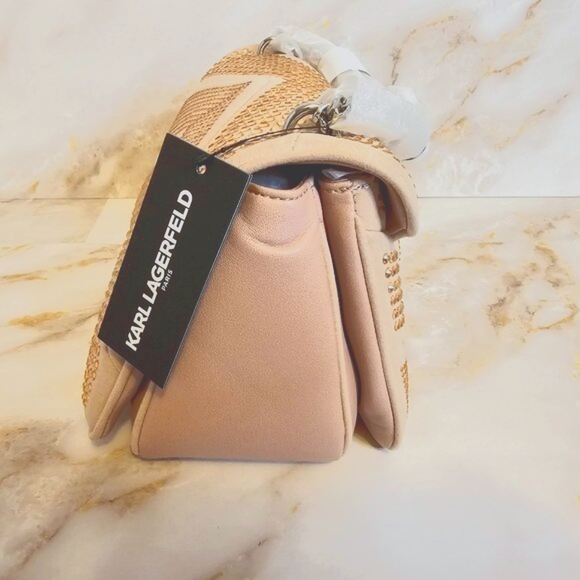 Karl Lagerfeld Paris Fleur Embellished Shoulder Bag, Rose Smoke, NWT - Picture 3 of 5